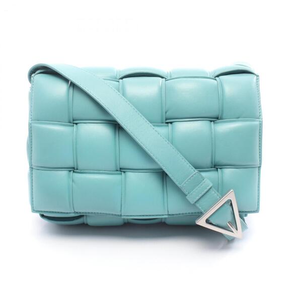 Bottega Veneta Handbags - BOTTEGA VENETA Blue Leather Intrecciato Shoulder Bag